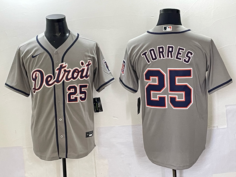 Men 2025 Detroit Tigers #25 Torres grey Game Nike MLB Jersey 004->detroit tigers->MLB Jersey